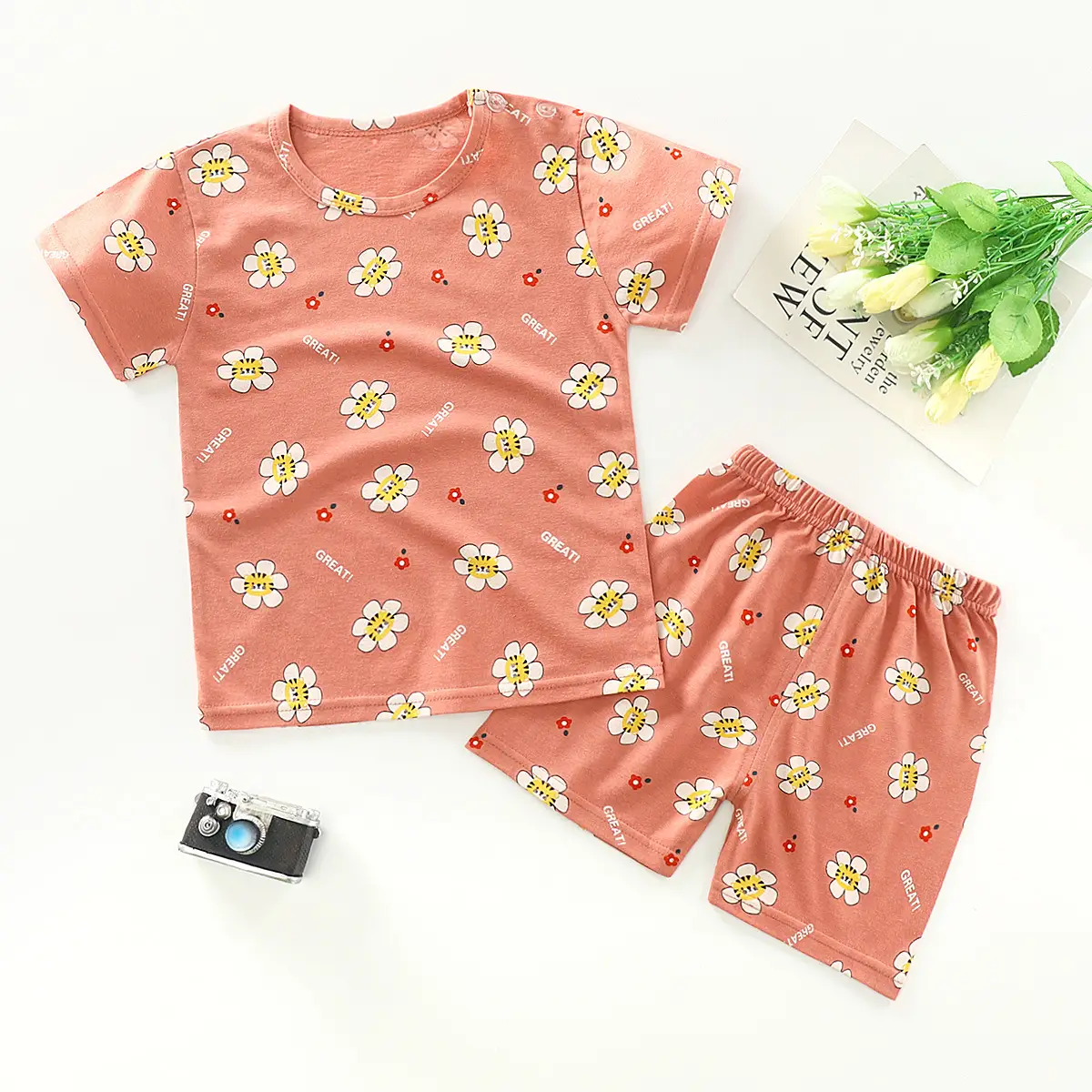 Children's Short Sleeve Suit Cotton
