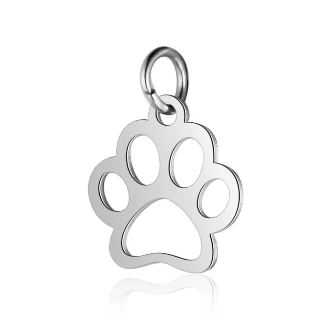 Titanium Steel Polished Laser Cut Animal Dog Paw Jewelry Diy Pendant Silver - Shop at LoveMi
