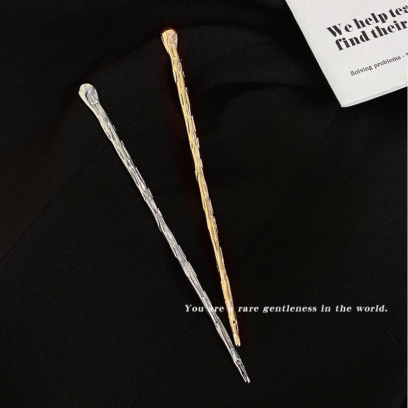 Metal Hairpin Female Back Of The Head Coiled Hair Gods One Each Of Gold And Silver - Shop at LoveMi