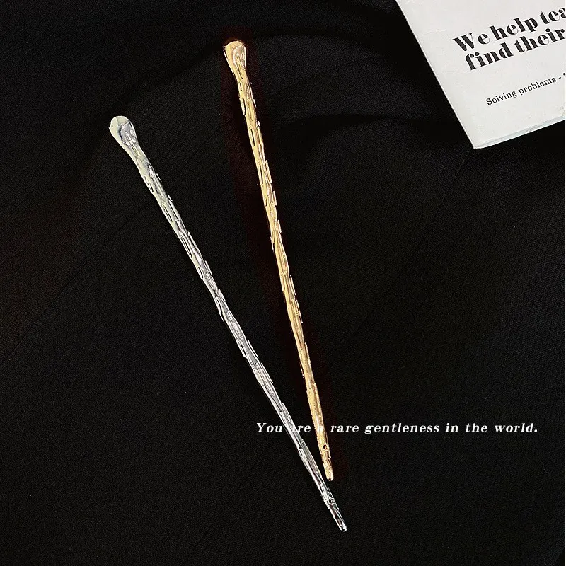 Metal Hairpin Female Back Of The Head Coiled Hair Gods - One Each Of Gold And Silver