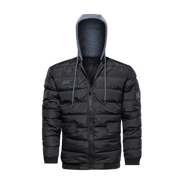 Casual Simple Men's Long-sleeved Hooded Cotton Coat