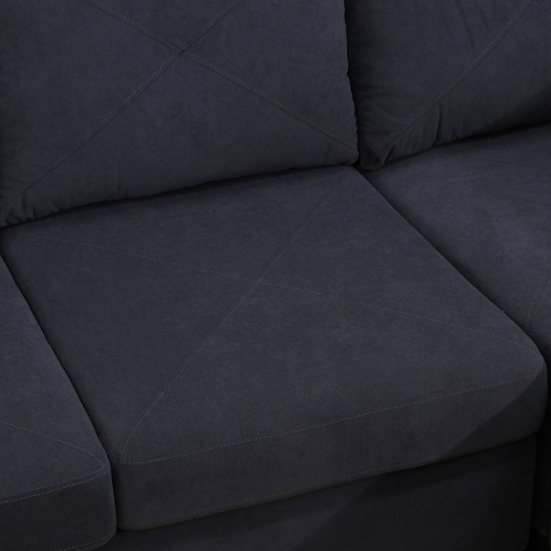 Pickup Only--Dark Grey Massa Flannel 4-Piece Couch Living Room Sofa Set