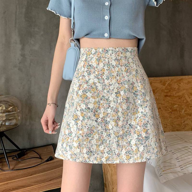 Women's Summer High Waist Bag Hip A-line Skirt