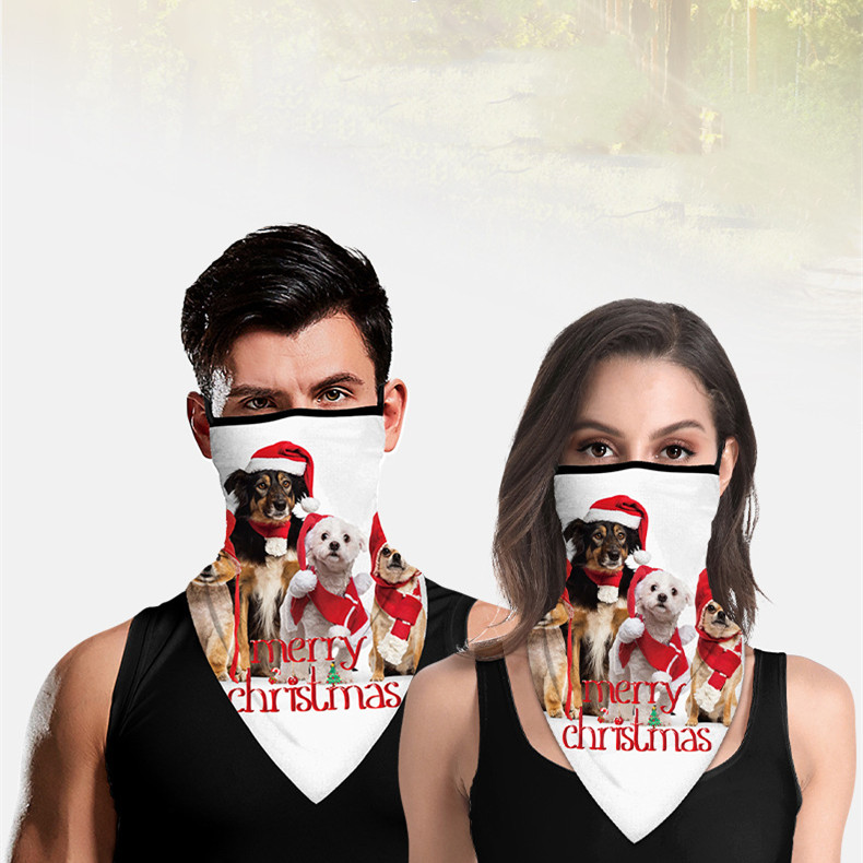 Digital Printing Christmas Outdoor Hanging Ear Triangle Shawl - Image 9