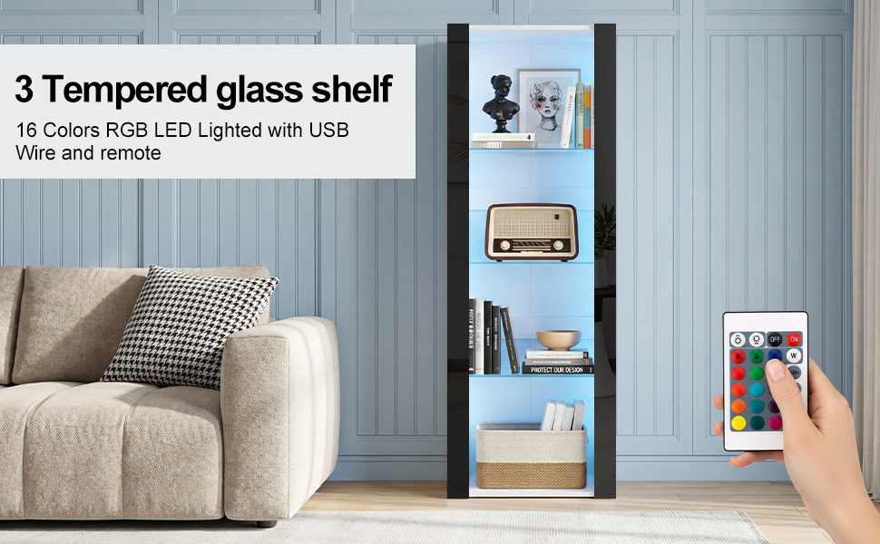 Modern Living Room Cupboard,Display Unit Cabinet Sideboard Free Standing — image 6