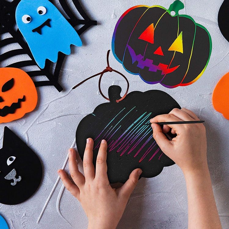 Title 2, 24 Pieces Of Four Patterns DIY Halloween Colorf...