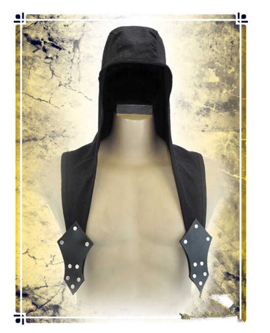 Theatrical Interpretation Of PU Leather Rivet Shawl Hoodie