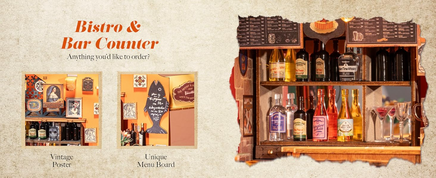 Title 4, Rolife DIY Mini Bar Poppenhuis Kit 3D Puzzel Ch...