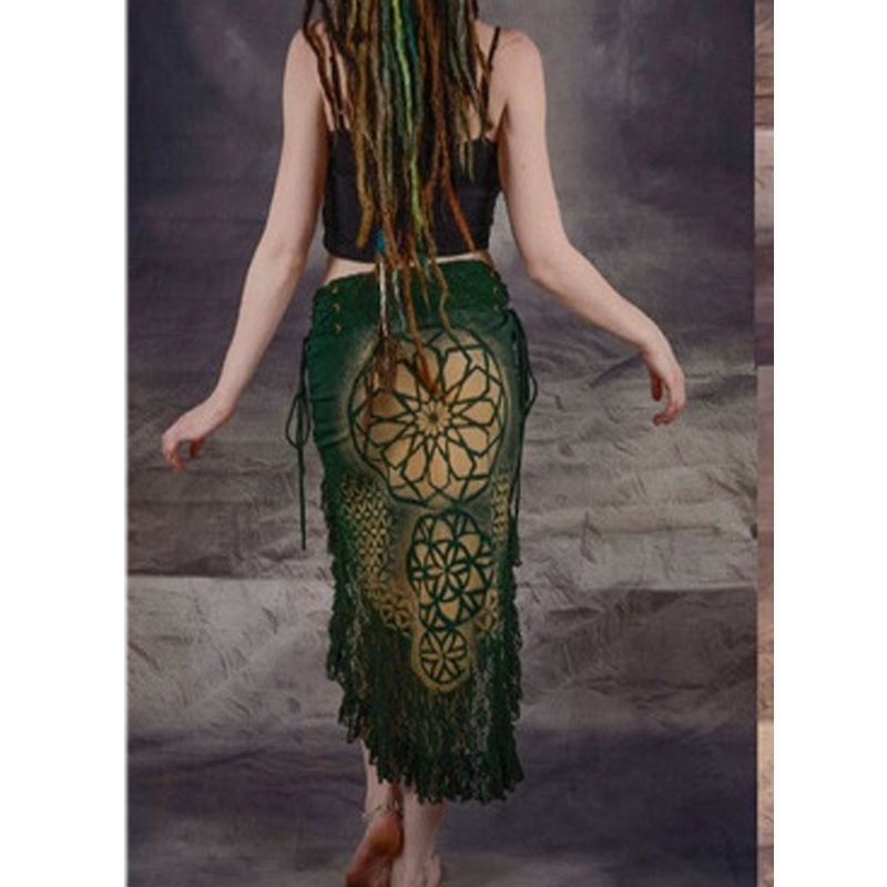 Digitally Printed Lace Stitching Irregular Skirt 5Style S - Shop at LoveMi