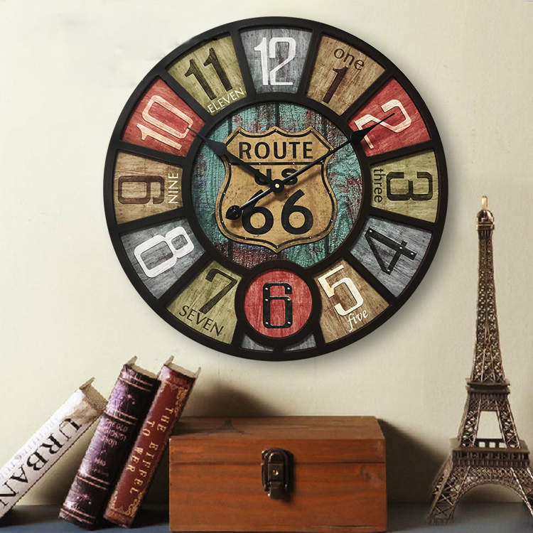 BEYONDARY American Vintage Classic Wall Clock - Creative Retro Home Decoration