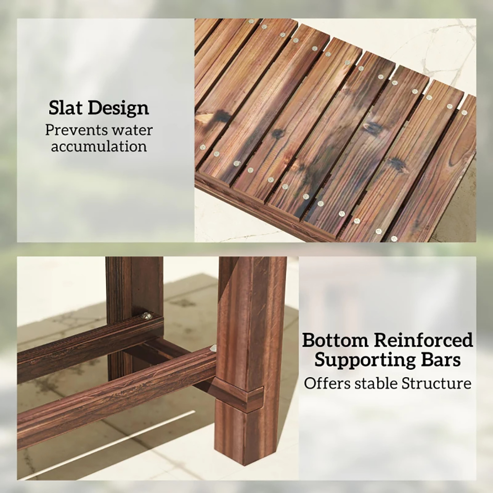 Garden Bench 0.8 Inch Seater Outdoor Bench With Storage Shelf 35.4inch... 9