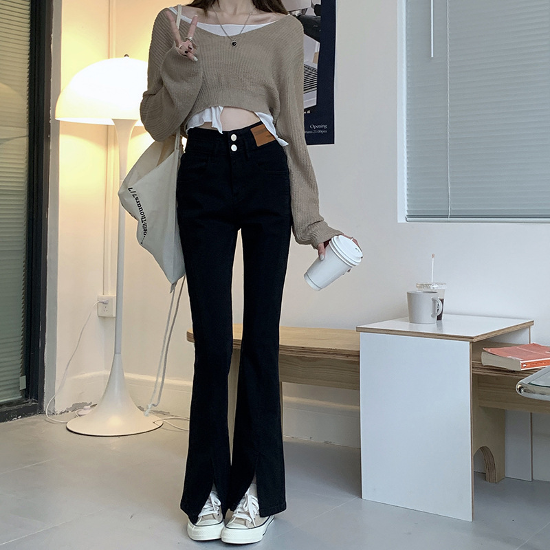 New Women's High-waisted Slim Denim Trousers