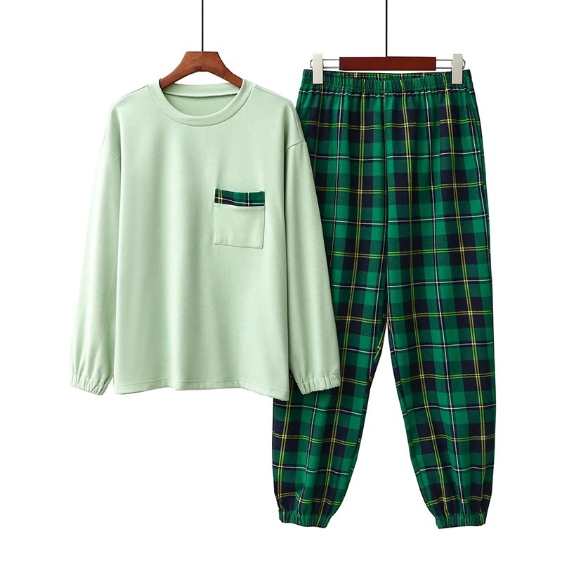 Title 8, Long Sleeve Round Neck Plaid Pants Home Service...