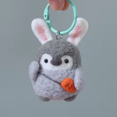 Send Boyfriend Couple To Unzip Penguin Diy Material Bag Handmade - Rabbit Penguin And Keychain - View 1