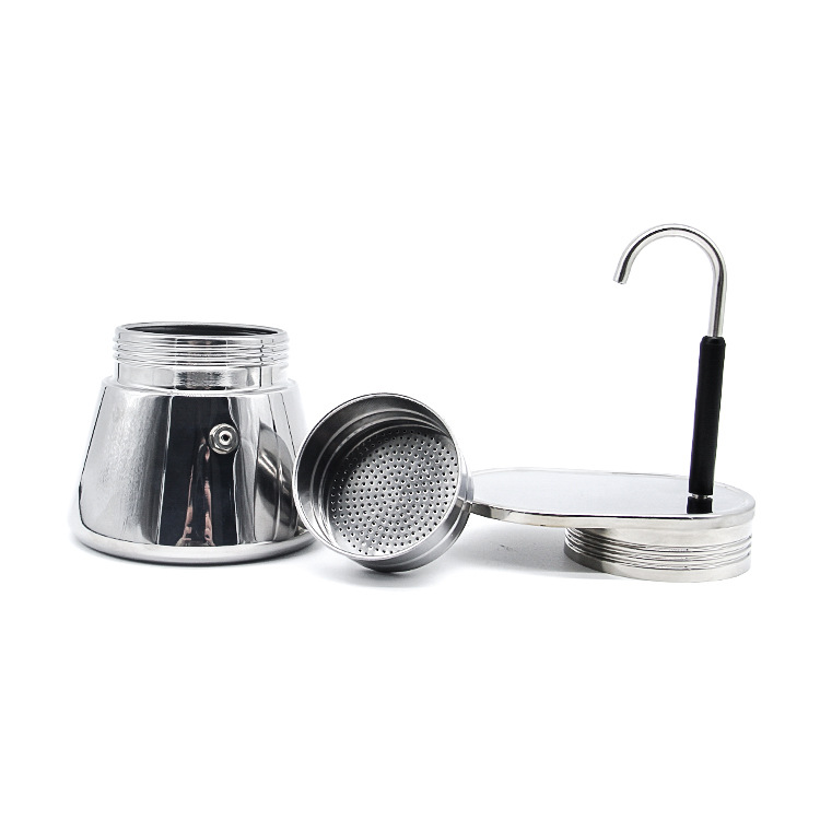 Stainless Steel Espresso Moka Pot (Silver-300ml)