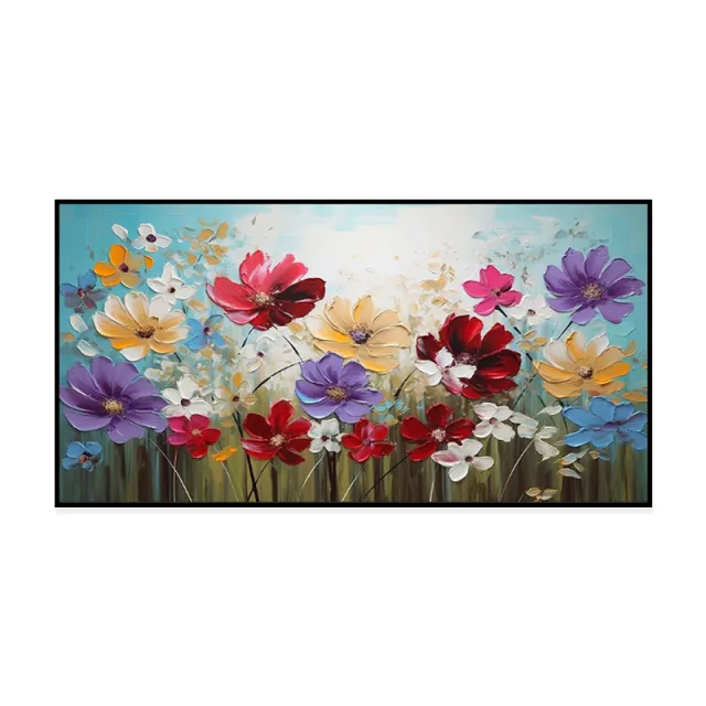 Handmade Oil Painting Canvas Wall Art Decoration Colorful Beautiful Gosang Flowers For Home Decor Rolled Frameless Unstretched Painting Without I... Without Inner Frame - Shop at LoveMi