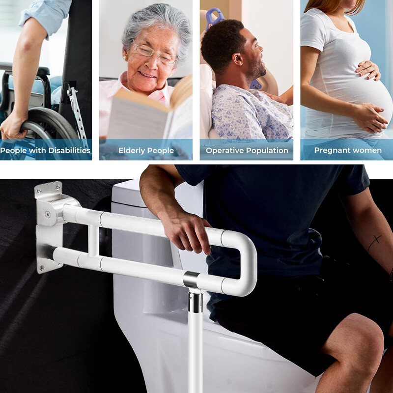 Safety Grab Bar Foldable Toilet Hand Rail Bathroom Support Disabled-Anti-slip — image 6