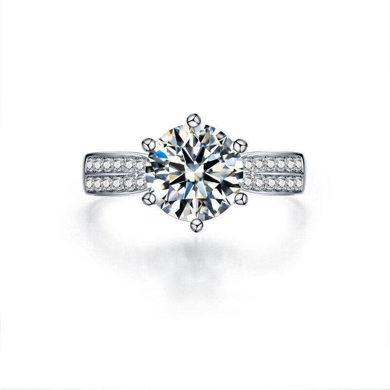 Title 4, Halve Wereld Moissanite Steen Carat Ring. Schit...