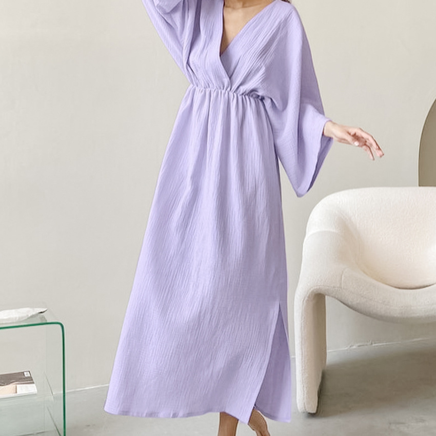V-Neck Split Day Dress