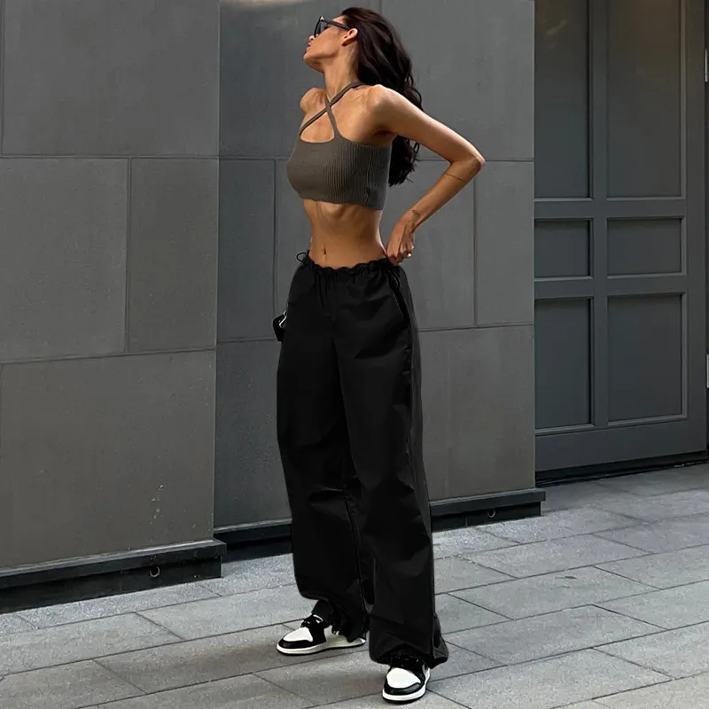 Fashion Trend Women's Simple Loose Fitting Pants - Black