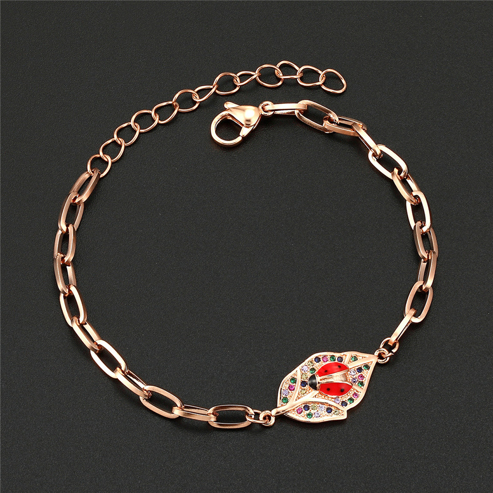Fashion Micro-set Zircon Ladybug Bracelet Lady - 5