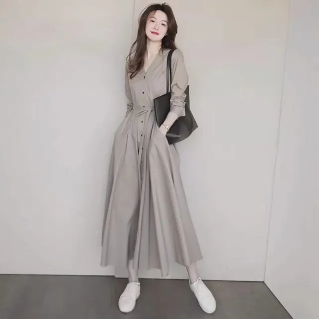 Early Autumn Dress Royal Sister Style Dress Grey - Shop at LoveMi