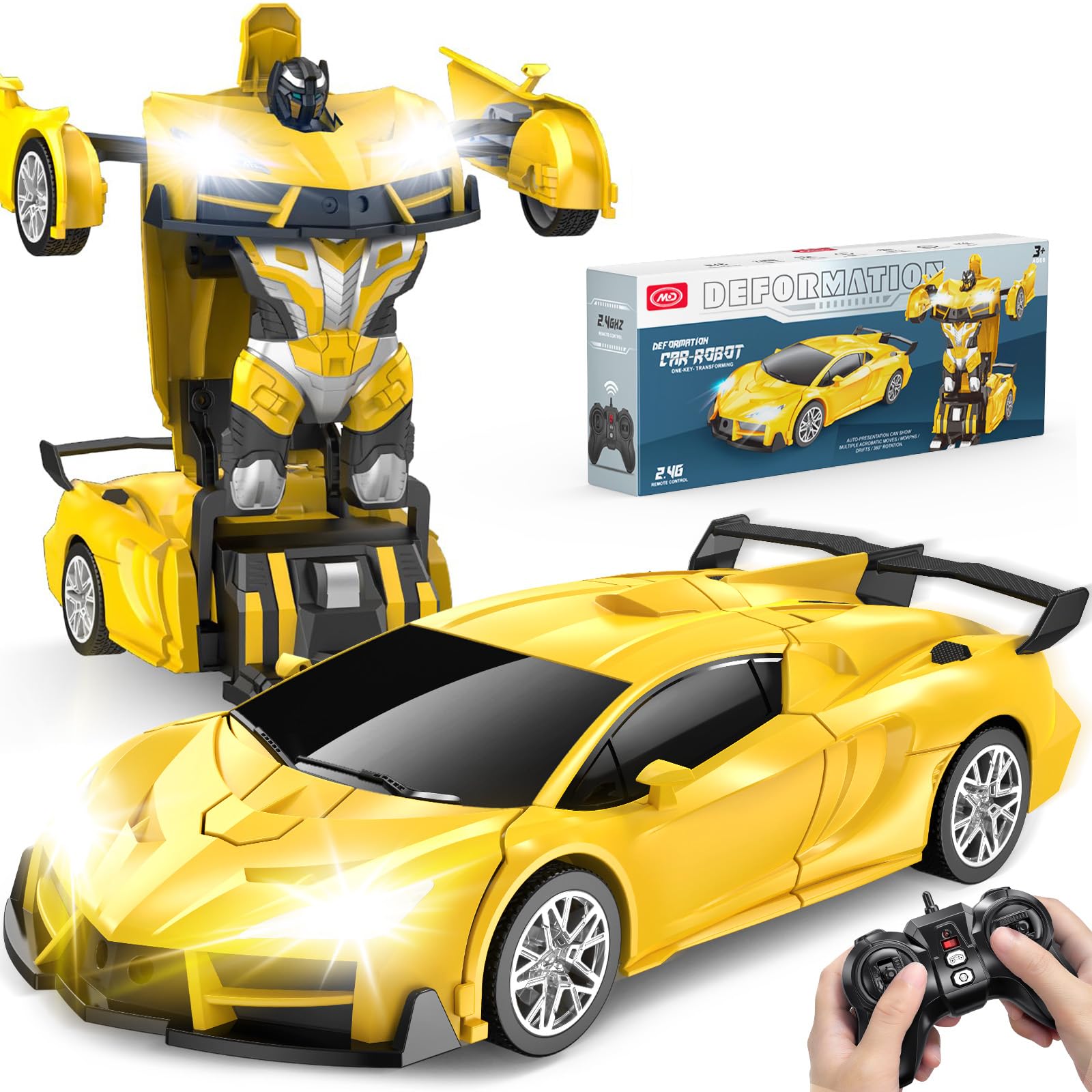 One-Touch Transforming Robot Car Educational Toy With Lights, Sound, Stunt Features, And Omnidirectional Movement,Self-pickup Only. image 23