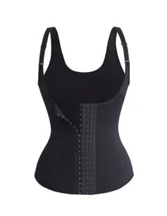Neopren Waist Trainer For Women Workout Trimmer Belt Sauna Sweat Corset Cincher - Breasted Shoulder Top Black - View 1