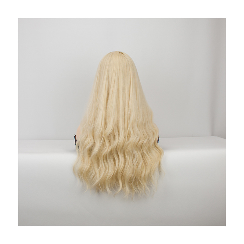 Qi Bangs Purple Silk Gradual Change Chemical Fiber Wig — foto 3