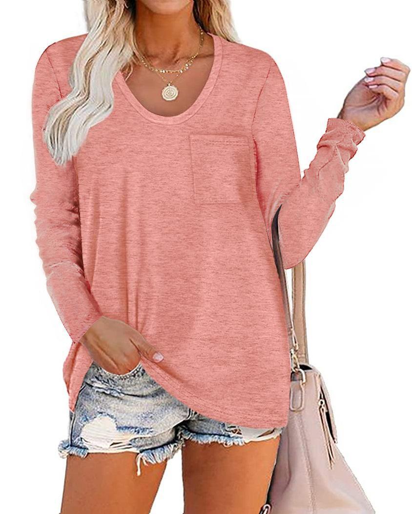 Title 5, Striped Pocket Long-sleeved Casual Loose Top