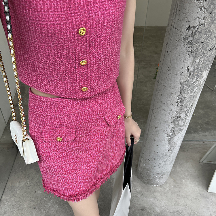 Women's Fashion Sleeveless Top Skirt Set