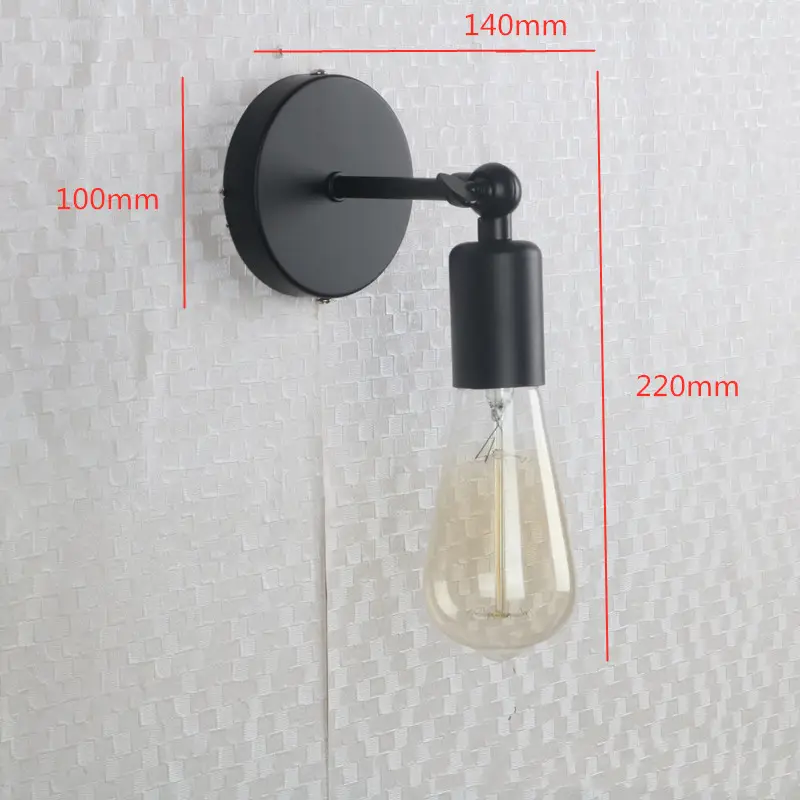 American Black Industrial Style Small Wall Lamp