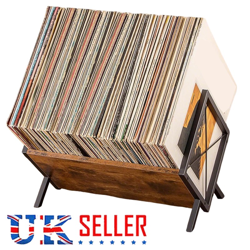 Vinyl LP Music Record Storage Rack Box Cube Cabinet Case