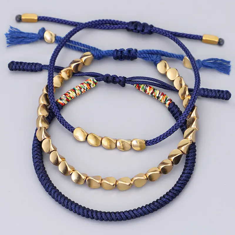 New Handwoven Bracelet Navy Blue Suit