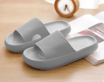 Soft Home Couple Slippers - Grey
