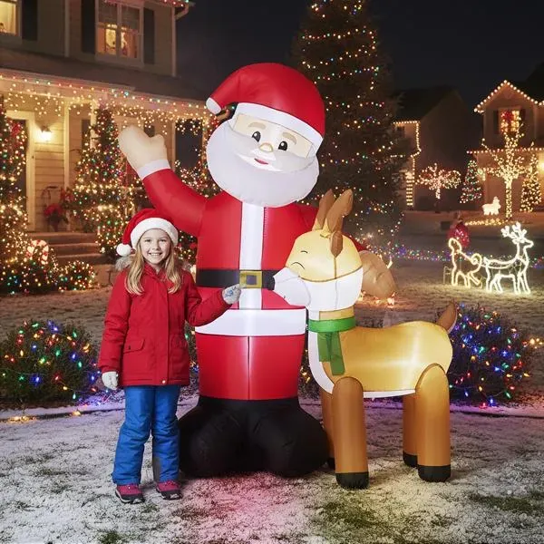 6.3FT Lighted Christmas Inflatable Decoration, Santa And