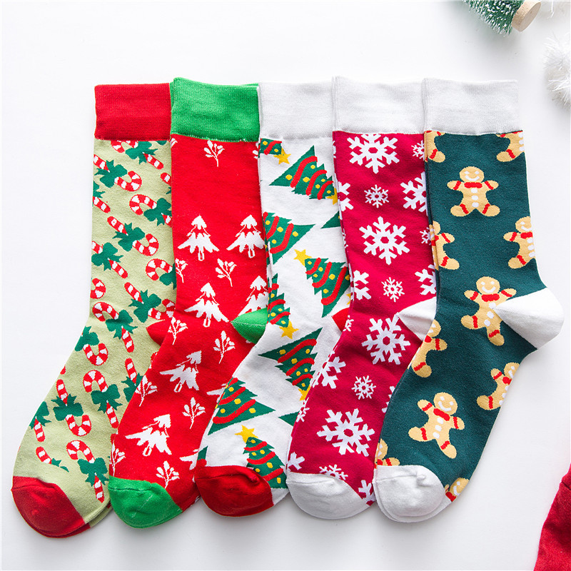 Title 6, Christmas series cartoon couple socks cute cott...