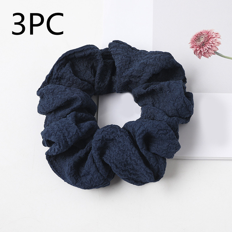 Puff large intestine hair circle fabric in Navy Blue 3PC