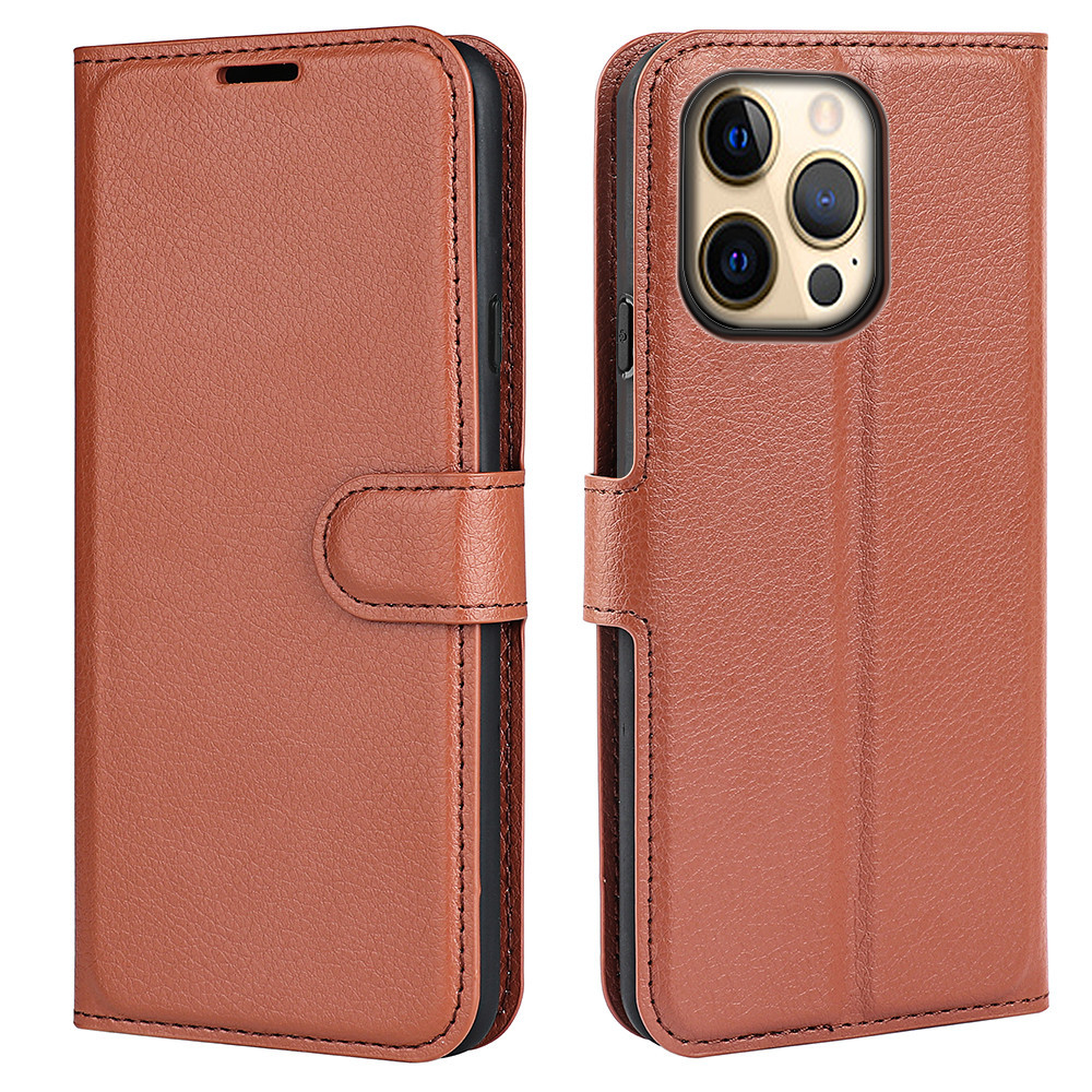Flip Card Slot Lychee Pattern Phone Case - Image 2