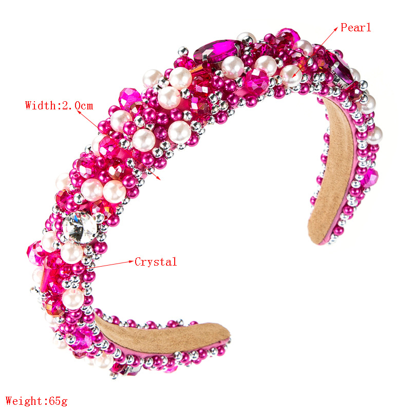 Pink Crystal Headband Women