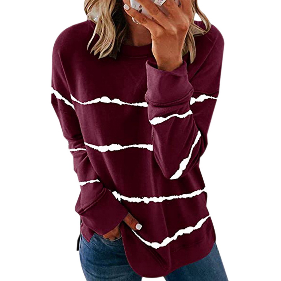 Title 16, Ladies Printed Long Sleeve Sweatshirt