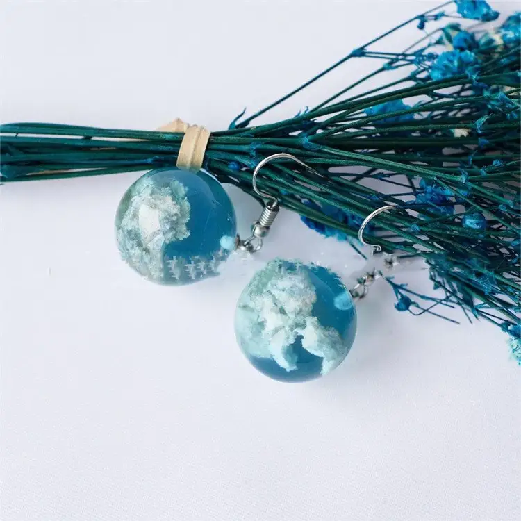 Cloud Ball Earrings Drop Temperament Gentle Resin Handmade Earrings