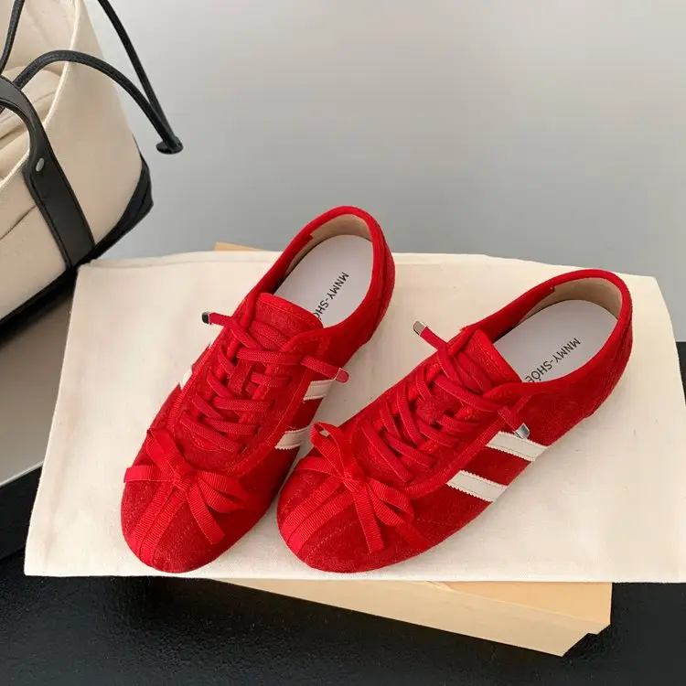 2026 New Women's SquareToe BalletDerby Sneakers Bow