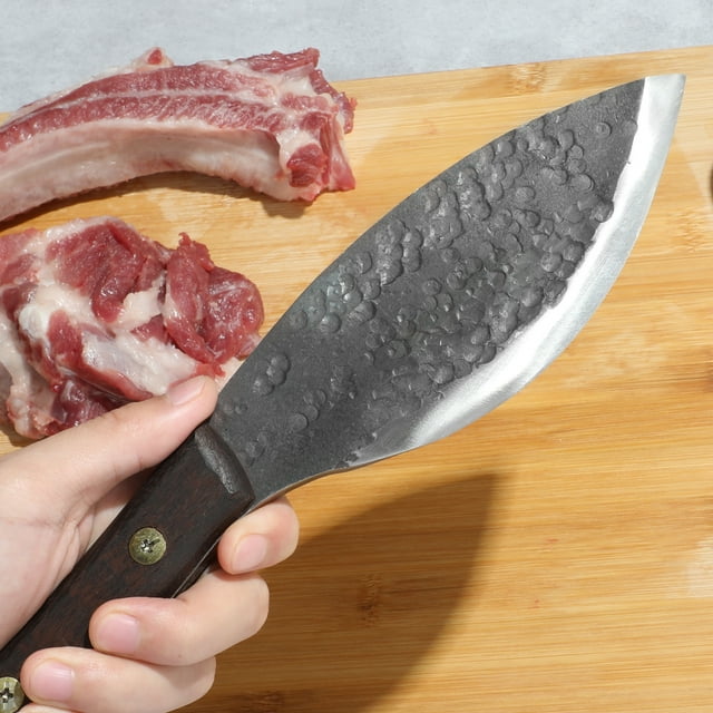 Japanese Meat Cleaver Knife - High Carbon Steel. EXQUISITE CRAFTSMANSHIP - Crafted with exquisite mastery, the butcher knife embodies the enduring spirit of artisanal craftsmanship. Our Japan knife is forged with the fiery embrace and rhythmic pounding, h