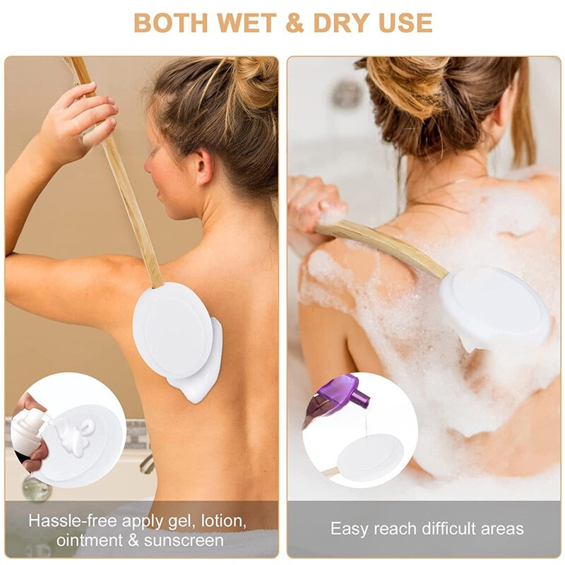7PCS Back Cream Applicator Lotion For 2 In 1 Body Brush Beech Handle — image 8