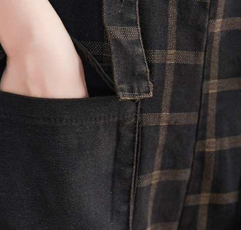 Korean Version Of The New Large Size Printing Check Denim Strap