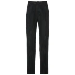 Fashion New Style Striped Suit Material Straight Leg Pants Women - Black - View 1