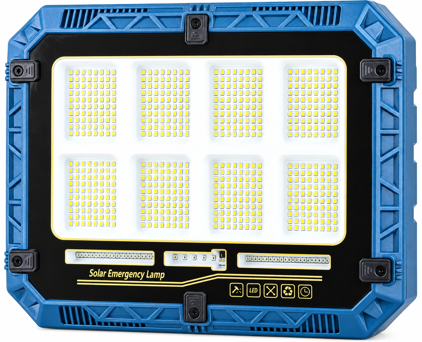 Solar Powered Rechargeable Battery Display 18650 W8113 4 LED Safety Light OEM Lighting Factory Outdoor