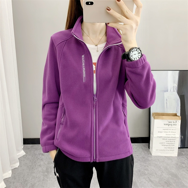 Unisex Thickened Stand up Collar Thermal Coat Purple - Shop at LoveMi