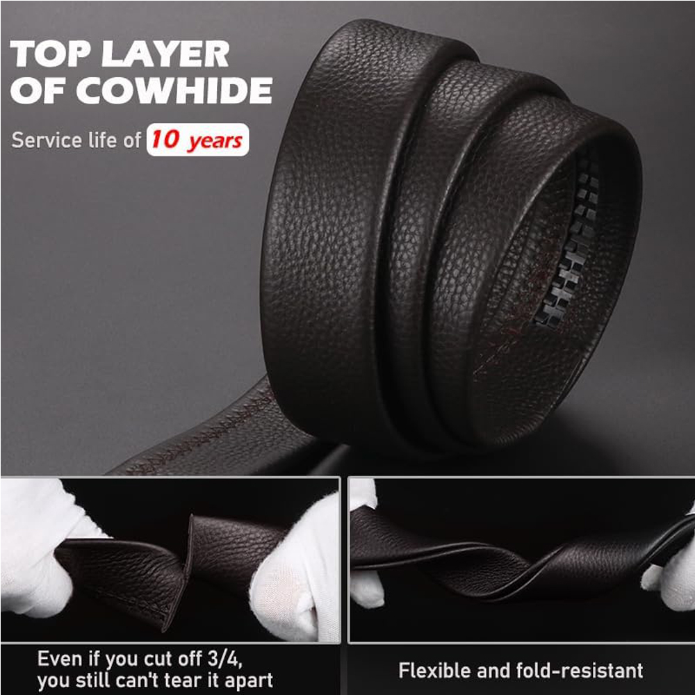 Men Belt Leather Belt For Men With Anti-Scratch Buckle Control Design For Formal Work Or Casual - Men's Clothing